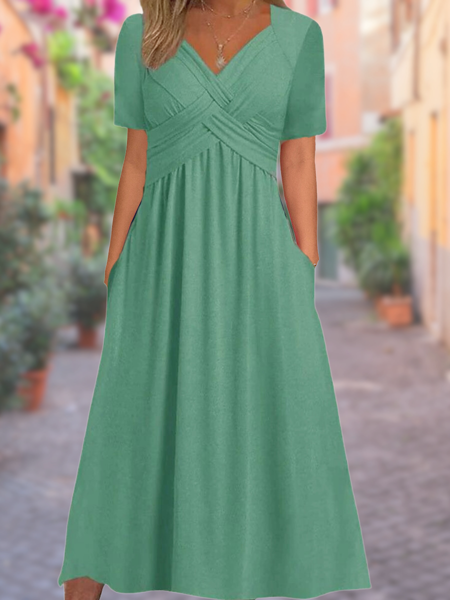 Aubrey™ - Comfortable V-Neck Dress