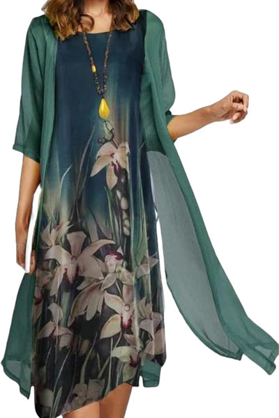 Aria™ - Elegant Dress With Cardigan