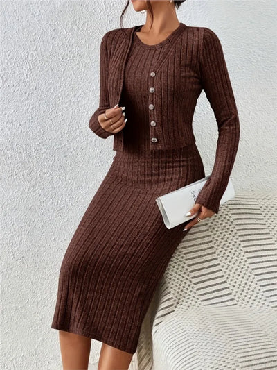 Mia™ - Elegant Slim Fit Dress with Jacket