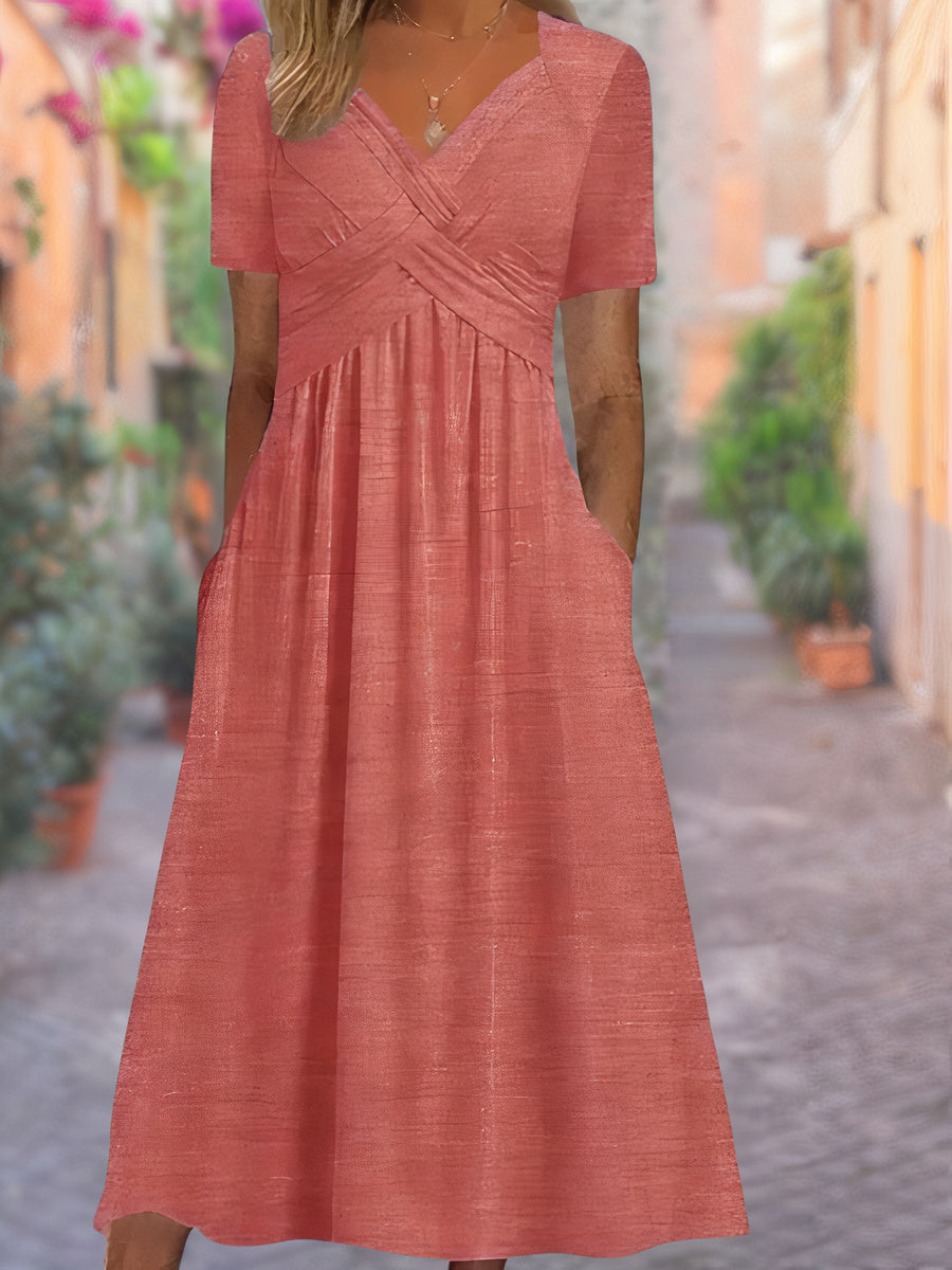 Aubrey™ - Comfortable V-Neck Dress