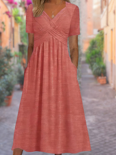 Aubrey™ - Comfortable V-Neck Dress
