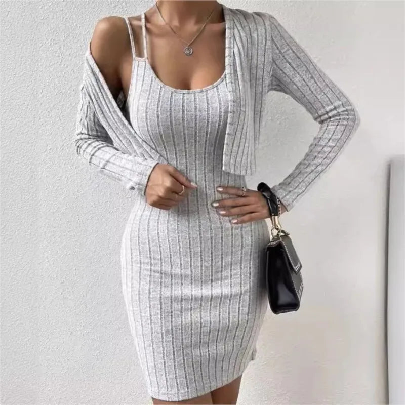 Victoria™ - Modern Bodycon Dress with Cardigan